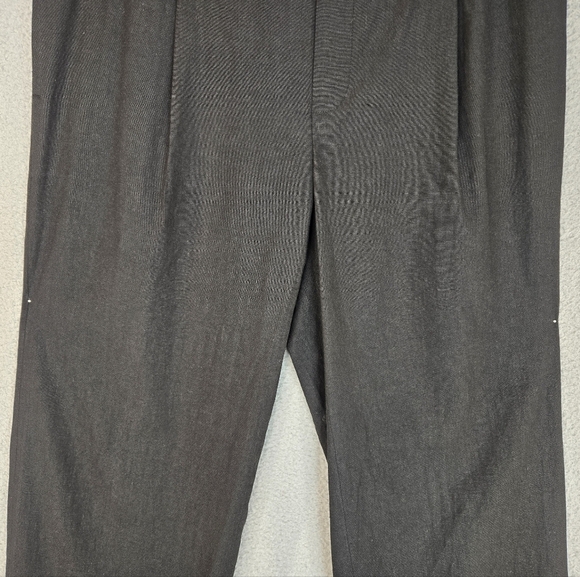 Vince Womems Linen Blend Pants Sz L Black Straight Wide Leg Elastic Back Waist - Picture 3 of 13